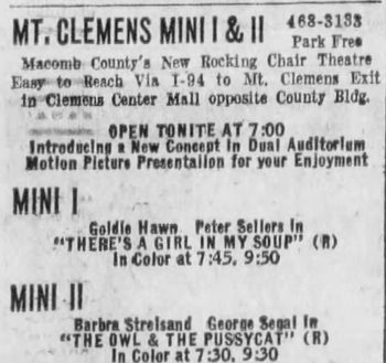 Mini Theatre 1&2 - Grand Opening 1971